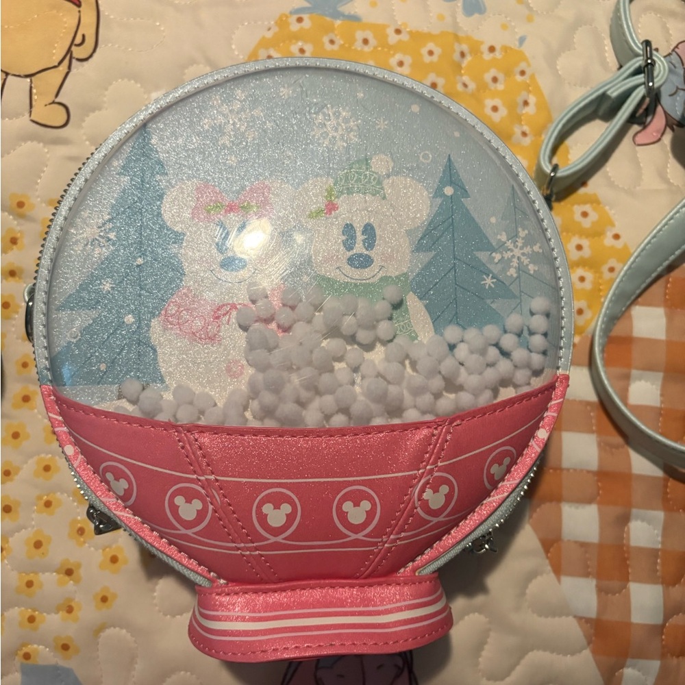 Disney Pink and Blue Snow globe Bag and Wallet